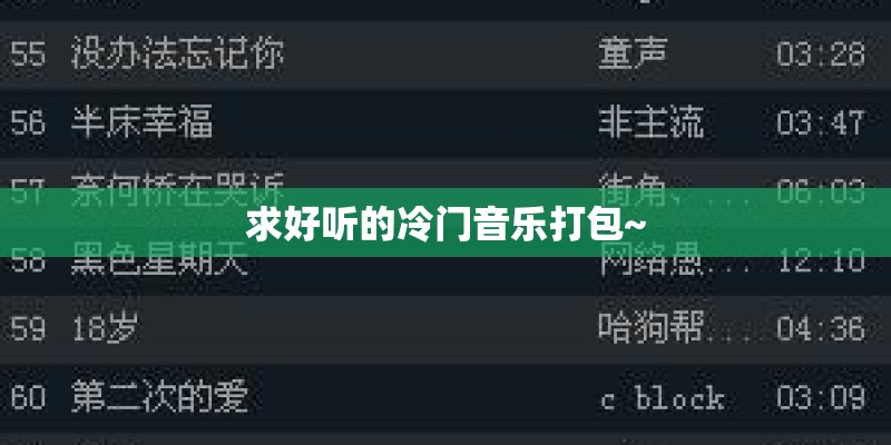 求好听的冷门音乐打包~ 求好听的冷门音乐打包~