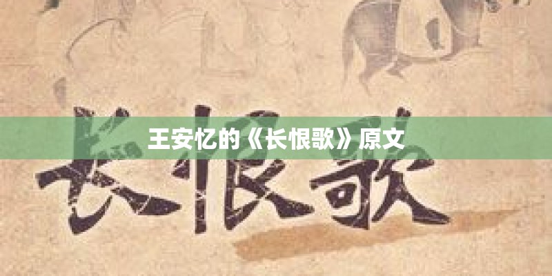 王安忆的《长恨歌》原文 王安忆的《长恨歌》原文