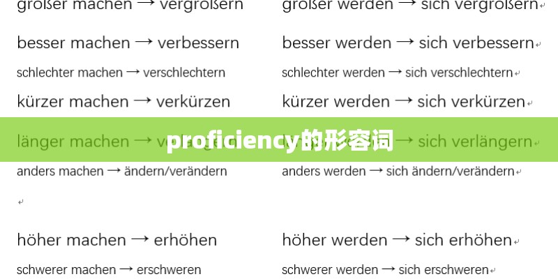 proficiency的形容词