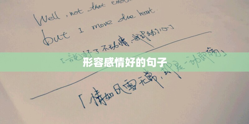 形容感情好的句子